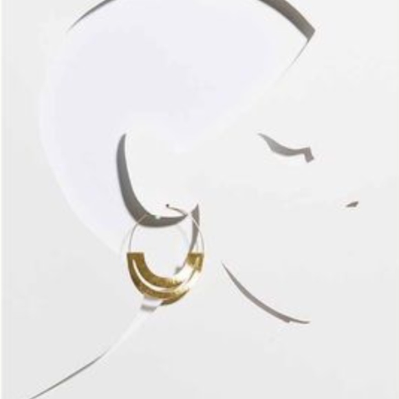 Anthropologie Jewelry - ANASTASIA THIN HOOP EARRINGS New!!